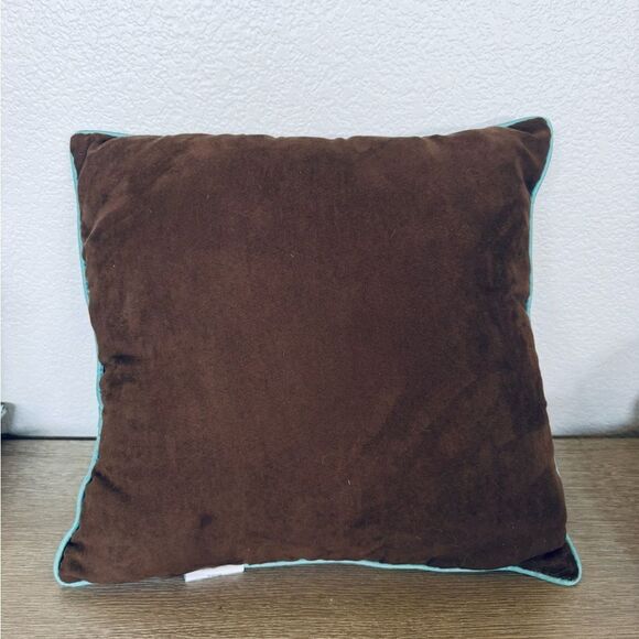 Turquoise Teal Brown Aztec Southwest Western Throw Pillow - Picture 3 of 4